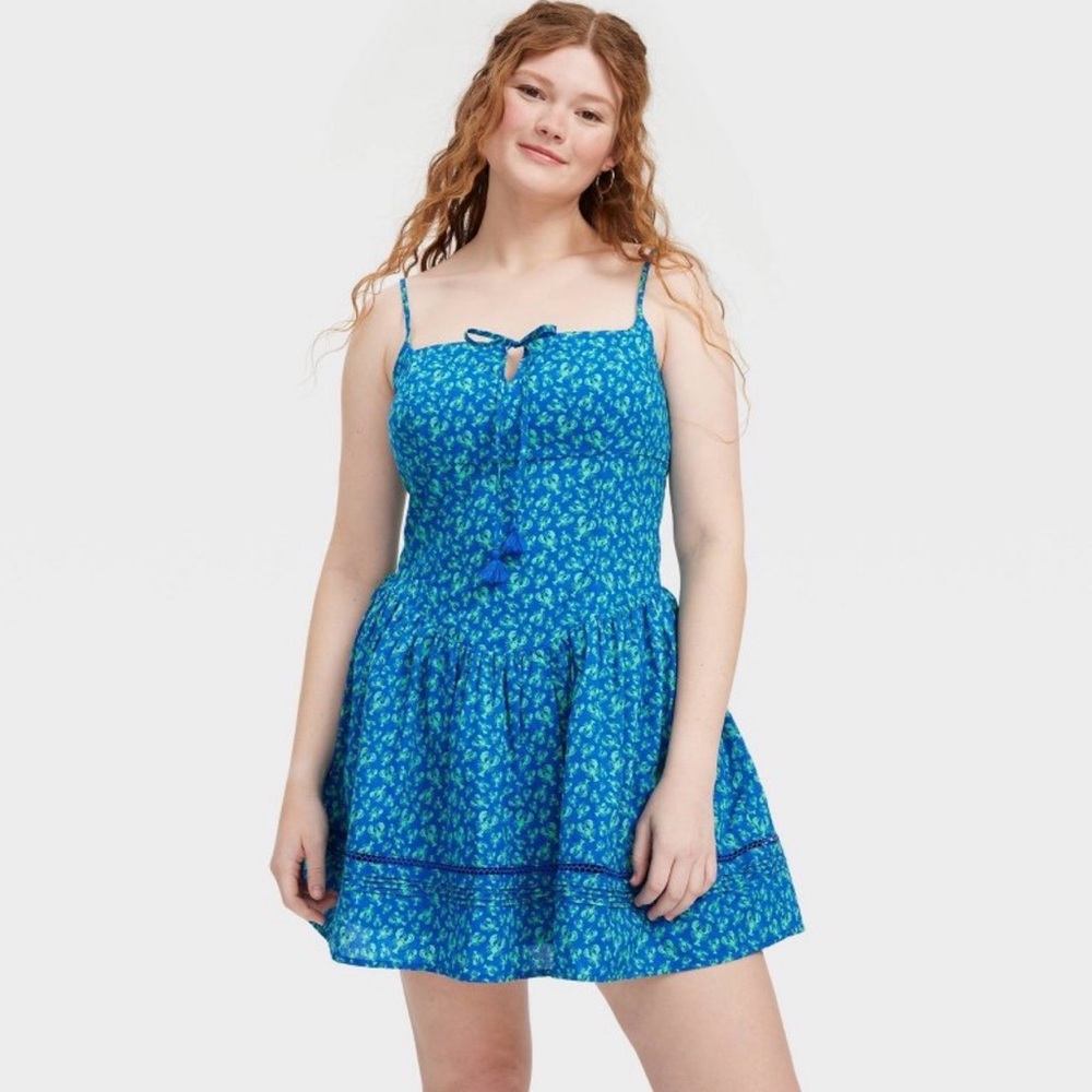 NWT Roller Rabbit x Target Lobsters Blue Drop Waist Mini Dress - Women’s M - Picture 5 of 7